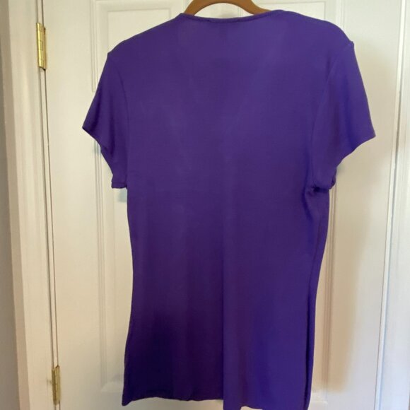 INC Woman's 2XL Purple V-neck Ribbed Knit Top NWT - Picture 2 of 4